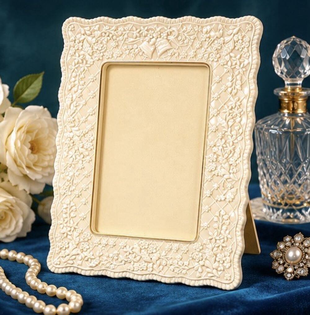 Vintage LENOX Porcelain Wedding Promises Picture Frame, 7" X 9" Photo Bride READ
